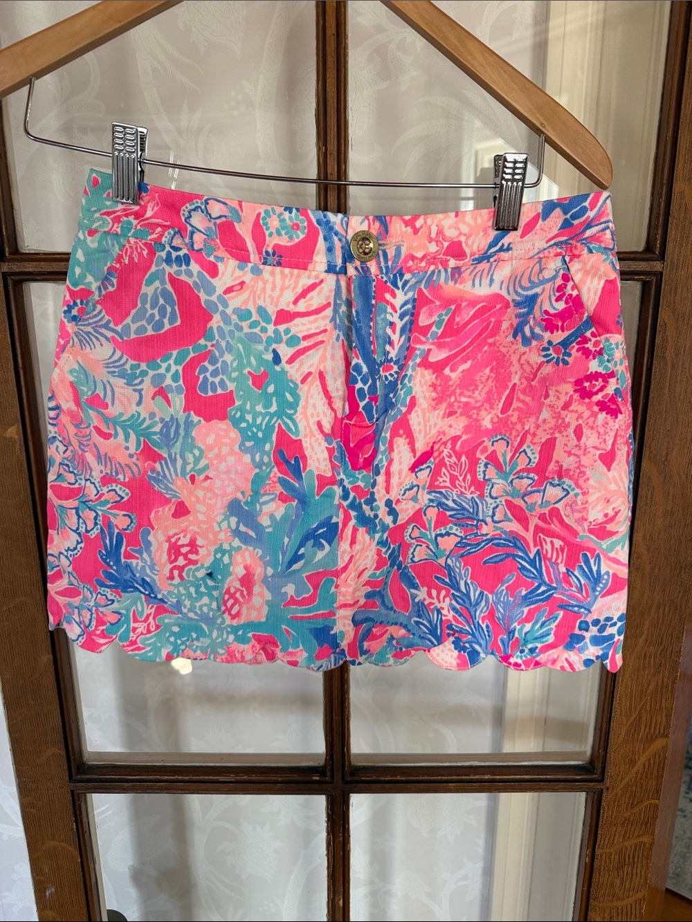 Lilly Pulitzer Pink Multi-Color Tropical Scallop Hem Skort